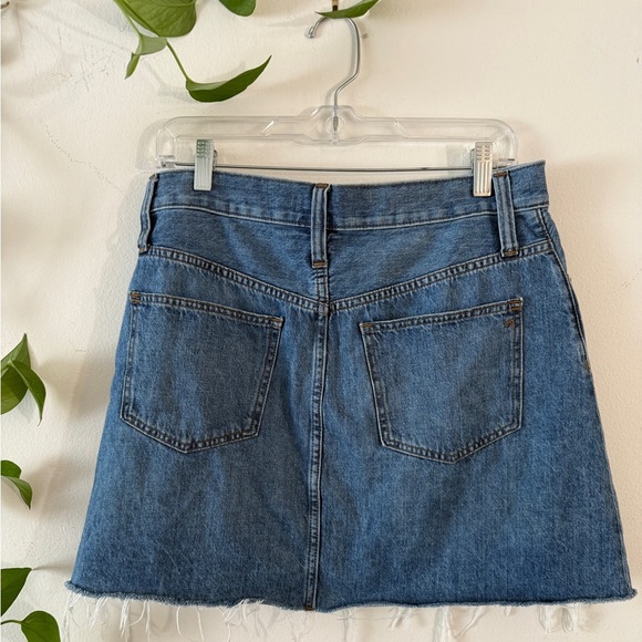 Madewell Rigid Denim Medium Wash Raw Edge Mini Skirt - Picture 4 of 9